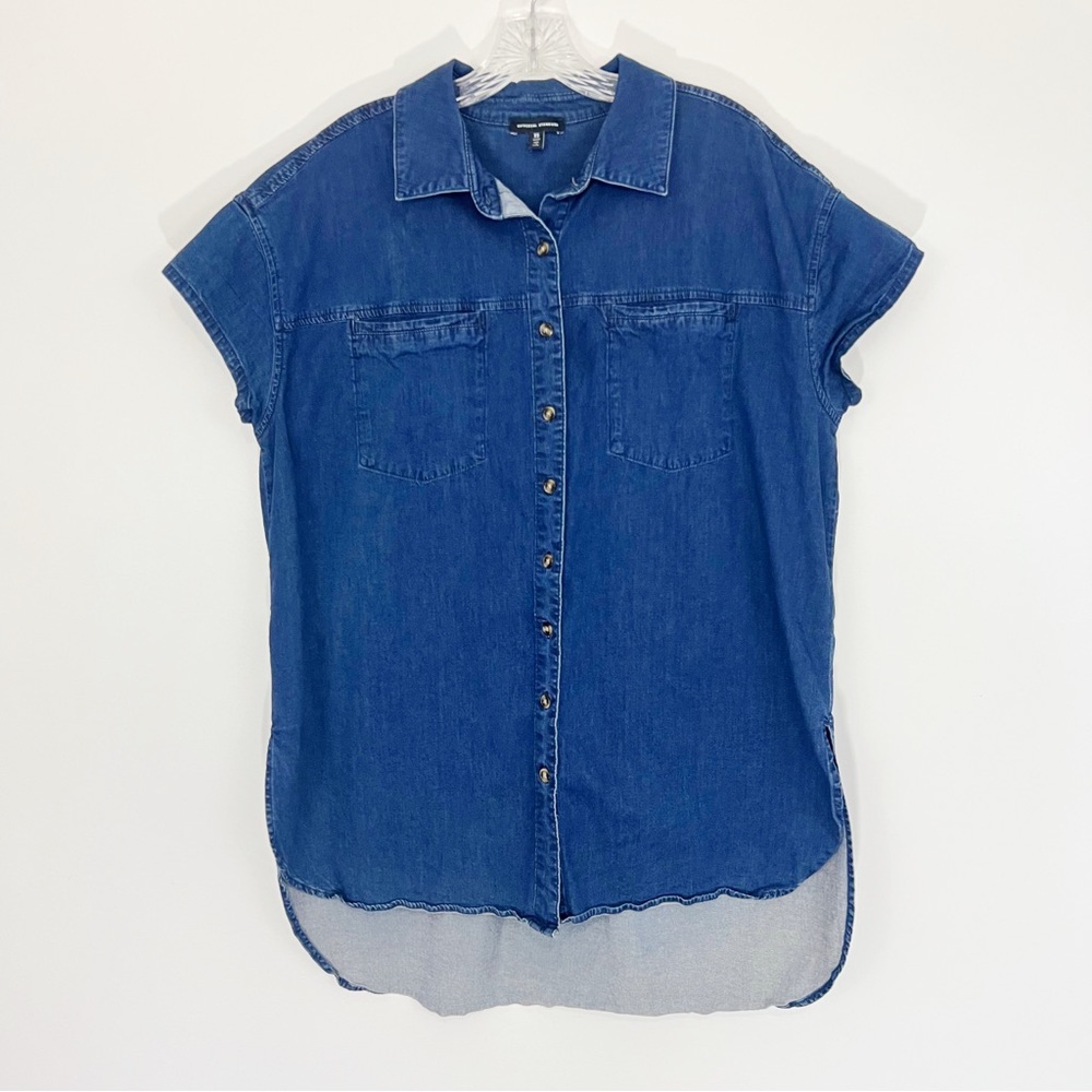 Universal Standard Short Sleeve High Low Denim Tunic Size 10-12